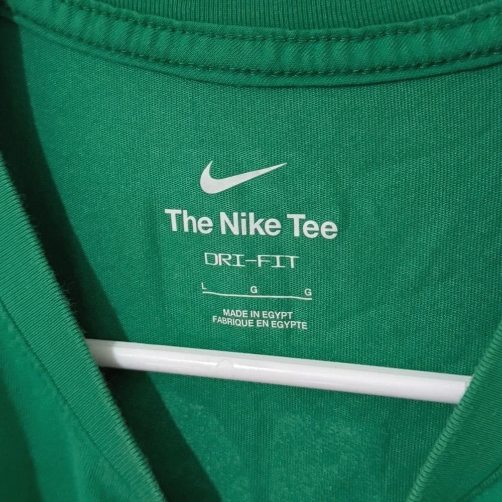 Nike Hoops Dept Just Do It Graphic T-Shirt Green Dri-FIT Womens Large